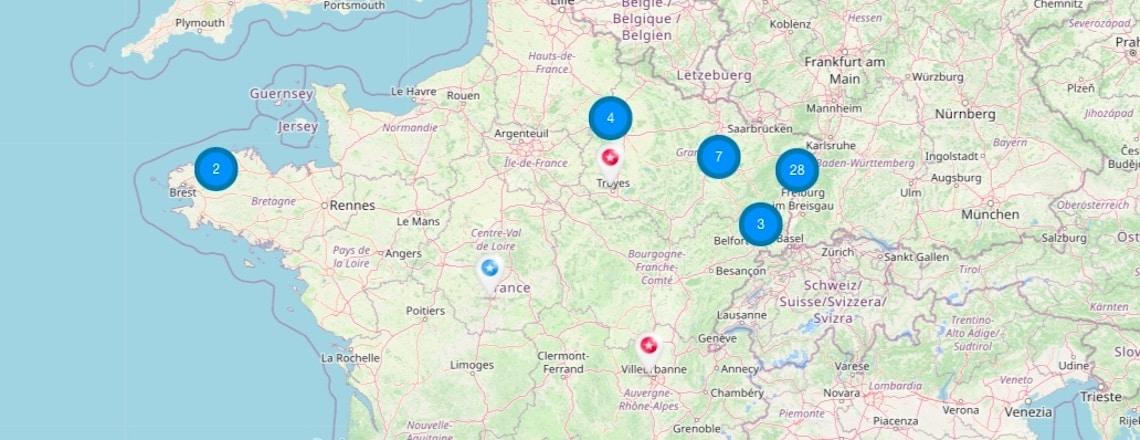 cartographie des structures de production soutenues par la region grand est